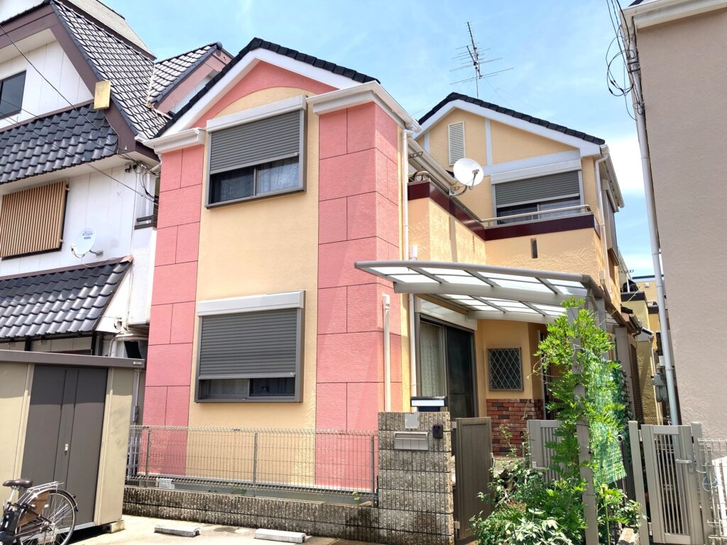 柏市新富町　モルタル外壁をアステックペイントのリファイン1000MF-IR3分艶で塗装工事