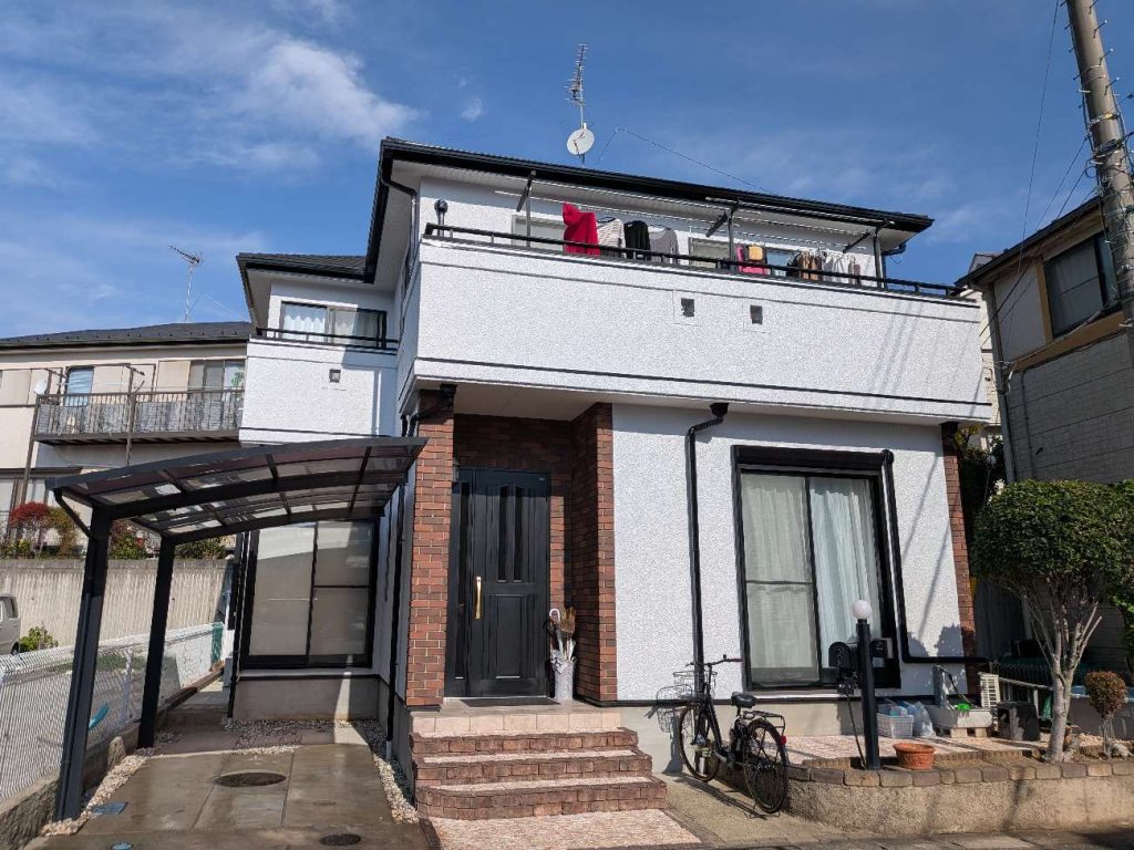 柏市松ヶ崎　築25年ポラス住宅の屋根カバー・外壁塗装