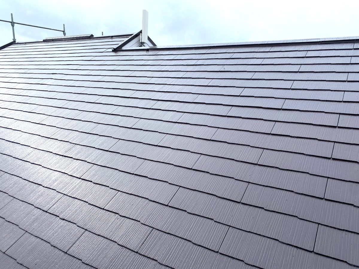 印西市若萩 スレート屋根を無機UVコート遮熱で塗装・付帯部塗装