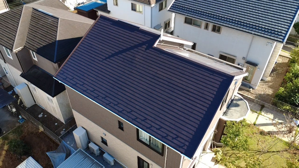 印西市若萩 スレート屋根を無機UVコート遮熱で塗装・付帯部塗装