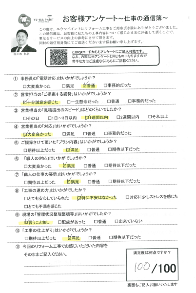 習志野市藤崎 築15年一戸建ての屋根外壁塗装工事を行ったお客様の声