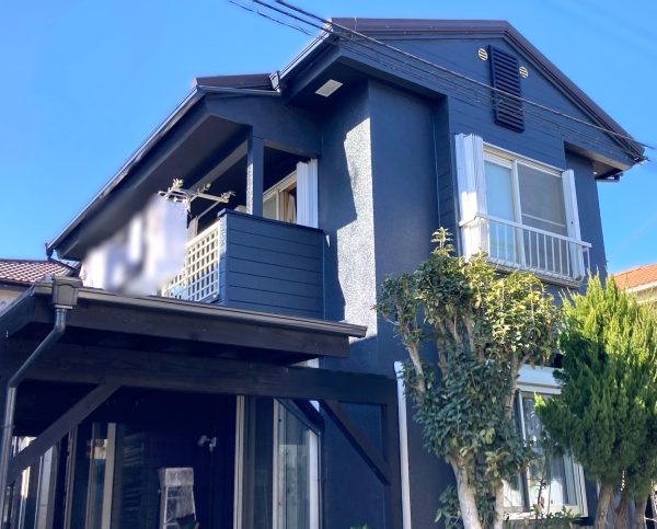 松戸市平賀 築40年2回目のモルタル外壁・スレート下屋根塗装（無機塗料）