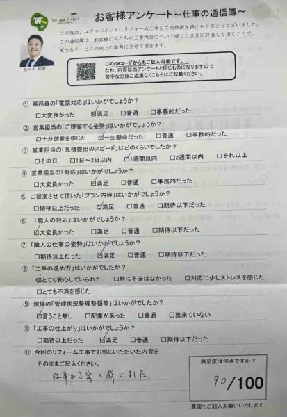 船橋市で築30年のパナホーム住宅の外壁をUVアクアコートで改修したお客様の声