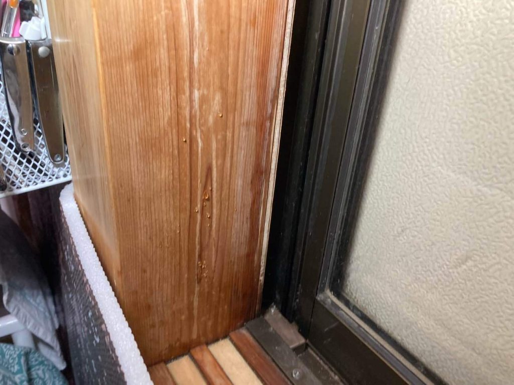 現地調査をもとに雨漏りの浸入箇所のセグメント（浸入が想定される箇所）をたてます。その後、漏水調査時にその箇所に散水します。